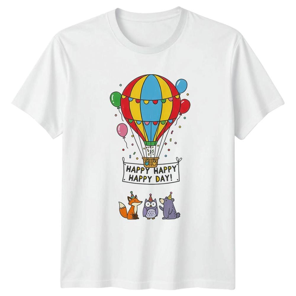 Happy Happy Happy Day TShirt Balloon Animals Celebration Novelty Birthday Gift S