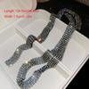 Copper Full Rhinestone Necklace Korean Style Rhinestone Tie  JK Uniform Decoration