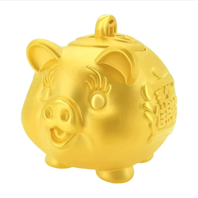 Portafortuna Maialino Dorato Carino, Ornamenti in Ottone, Scatola Porta Semi Dorata, Si Può Aprire il Salvadanaio, Regalo Maialino Carino Carino
