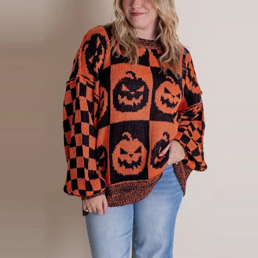 Spot Autumn New Fashion European Beautiful Women's Tops Casual Loose Crew Neck Sweater