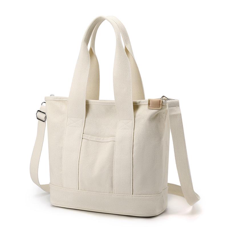 16-oz Japanese-Korean Style Women's Canvas Tote: Single Shoulder, Crossbody, Large Capacity Handbag