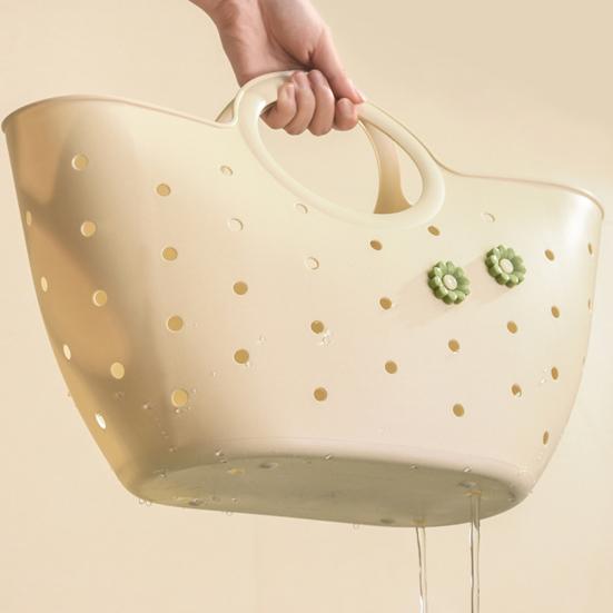 Handheld Basket Portable Bathroom Shower Tote Caddy with Handles Hollowed Out Storage Basket Tote for Home Bedroom College Dorm