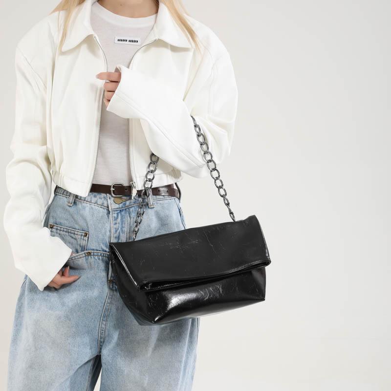 Burgundy Women Chain Shoulder Side Bag PU Leather Handbag And Purse Vintage Luxury Brand Lady Flap Sling Bag