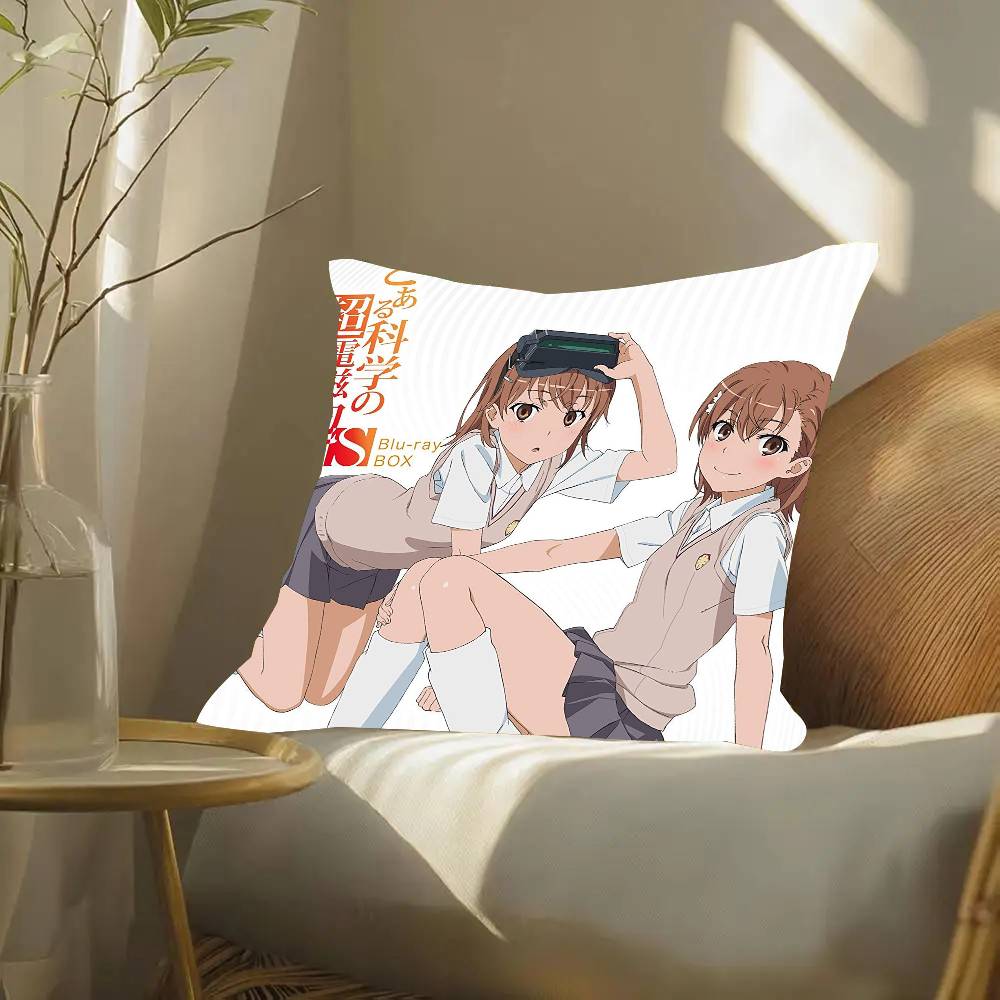 A Certain Scientific R-Railgun Anime Pillow Case Fashion Square Pillowcase Bedroom Sofa Room Ins Decoration Leisure