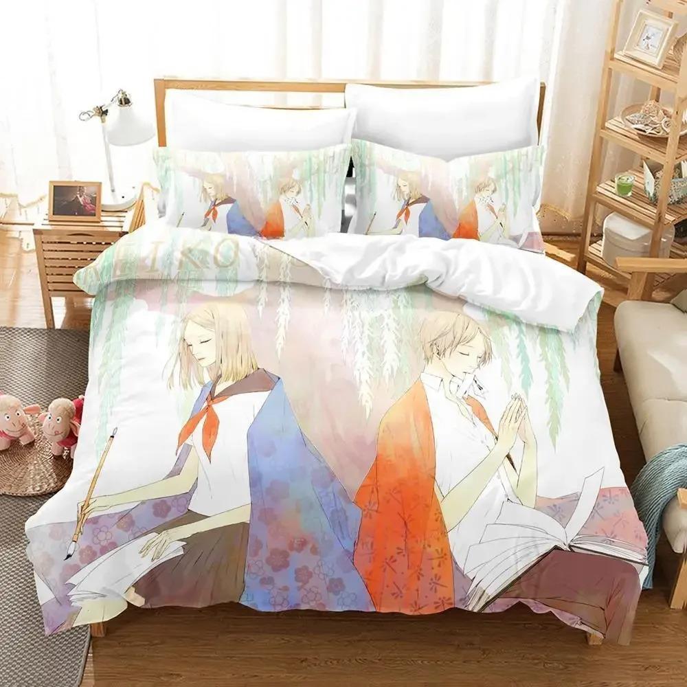 New Natsume's Book of Friends Bedding Set Single Twin Full Queen King Size Bed Set Adult Kid Bedroom Duvet Cover Sets Anime Bed