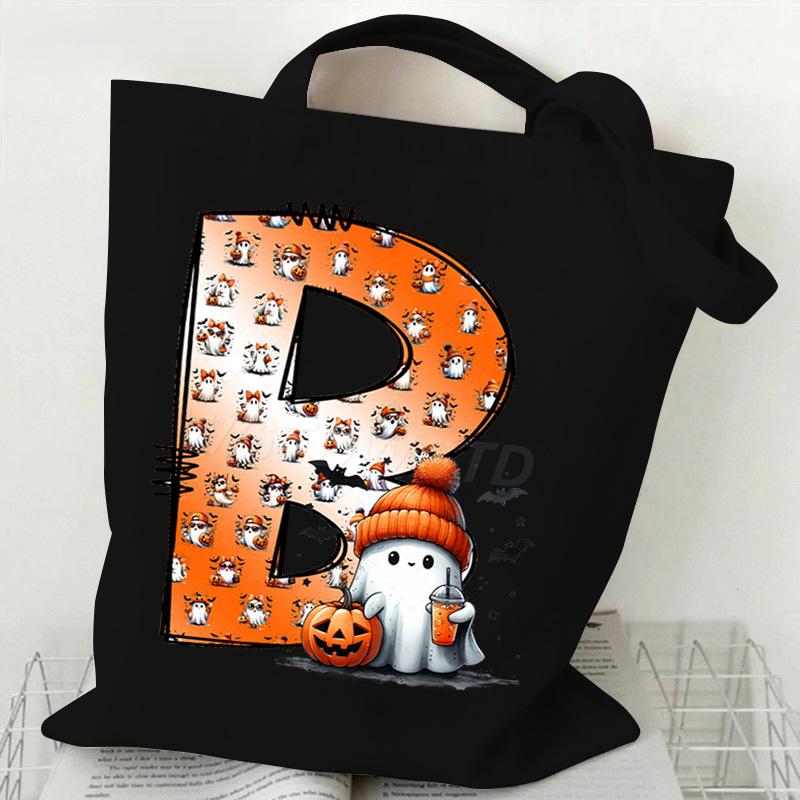 New Halloween 26 Letter Print Fashion Shoulder Bag Multi-function Portable Handbag Casual Versatile