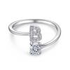 26 English A-Z Letters 925 Sterling Silver Ring Female Diamond Zircon Opening Adjustable Index Finger Ring Tail Ring
