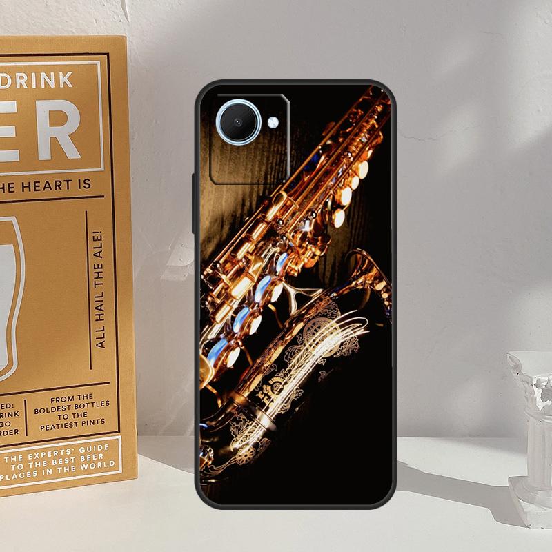 Saxophone Music For Realme GT 6 6T 5 GT7 Pro C67 C75 C61 C55 C53 C51 C21Y C25S 10 11 12 13 14 Pro Plus Case