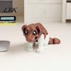 Exquisite Texture Sculpture Articulated Dog Figurine, 3D Printed Cute Puppy with Movable Joints, Ornament Colorful Desk Pet for Home Office,