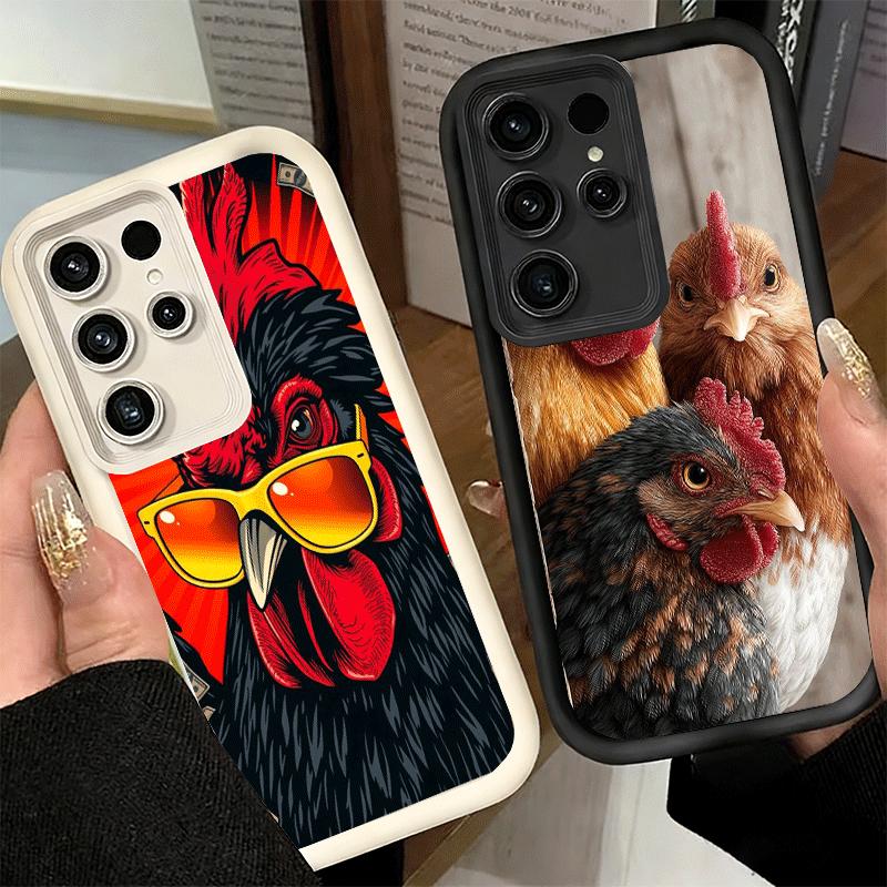 Phone Case for Samsung Galaxy S26 S25 Ultra S24 FE Chicken Hen Rooster Shell S23 Plus S22 + S21 S20 5G Soft Silicone Funda