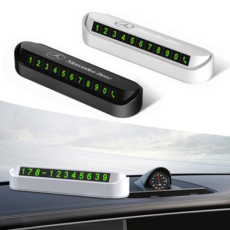 Car Styling Temporary Parking Card Phone Number Card Plate Telephone Number For Mercedes Benz AMG W213 W205 W203 W177 V177 W247 W176 W166