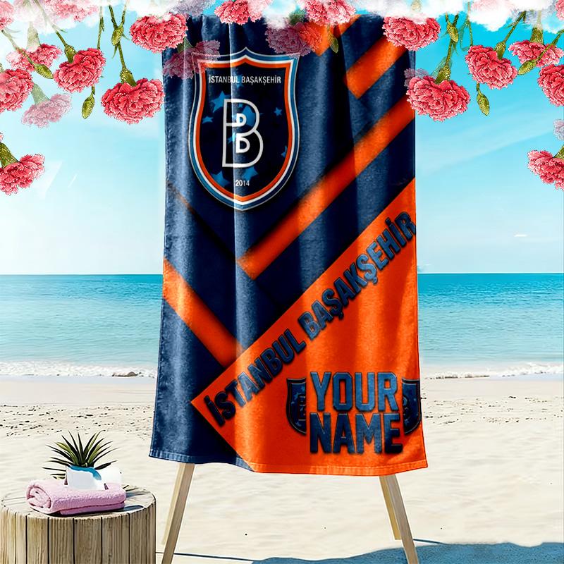Name Custom Estambul Basaksehir Print Beach Towel, Large Soft Quick Dry Towel for Beach Camping Swimming