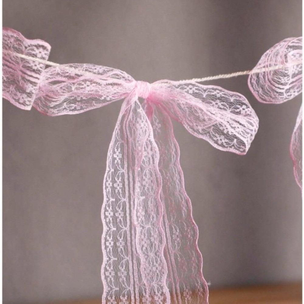 12Pcs Ribbon Bow Hanging Flags Sweet Hanging Banner New Bowknot Garland  Room Wall