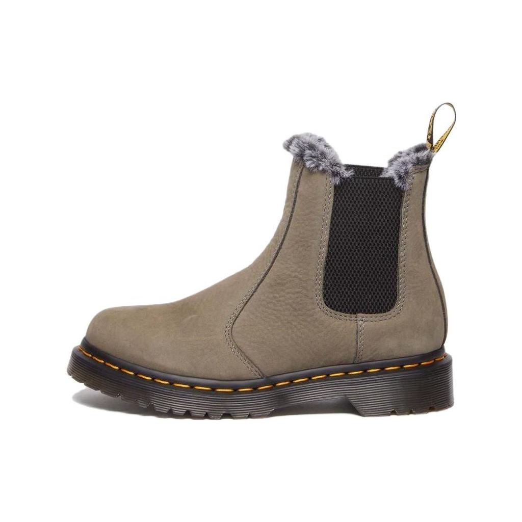 Dr. Martens 2976 Leather Round Toe Slip-On Short Chelsea Boots Women Boots Gray 30955059