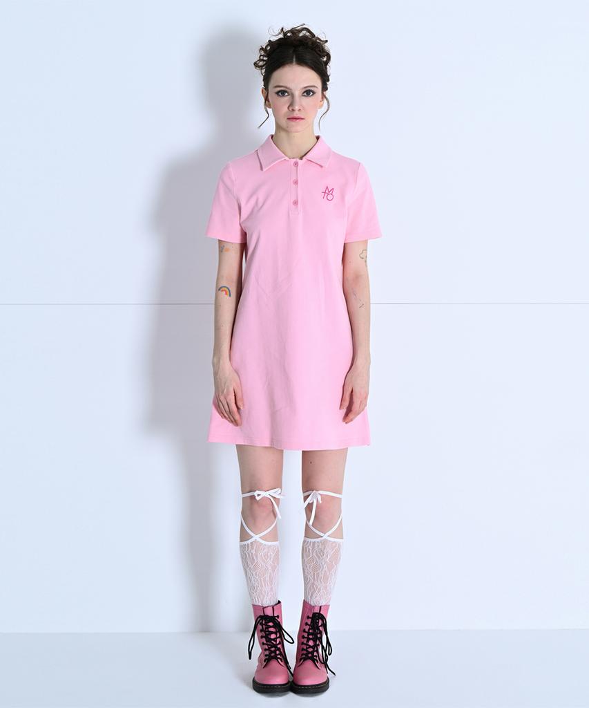 MAKE A TOAST Button Point Pk Embroidered Dress Pink Mbcsop006Pk
