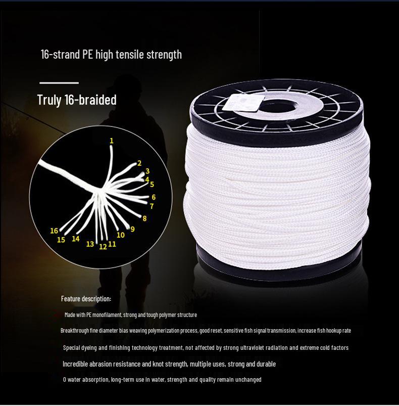 16-Strand Braided PE Fishing Line, 500m, 20-500LB, Dyneema Big Game Sea Line Reel