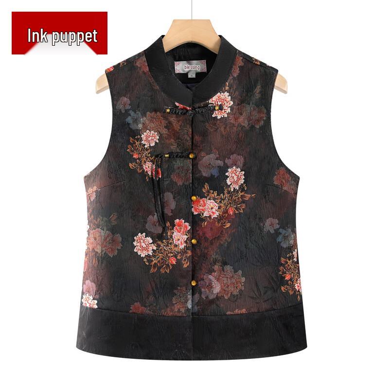 

Mooou Women s Retro Tang Style Spring/Autumn Vest 3XL