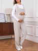 Pregnant Women's Jumpsuit for Autumn and Winter, New Knitted Overalls with Loose Belly Support, Slimming Maternity Clothing