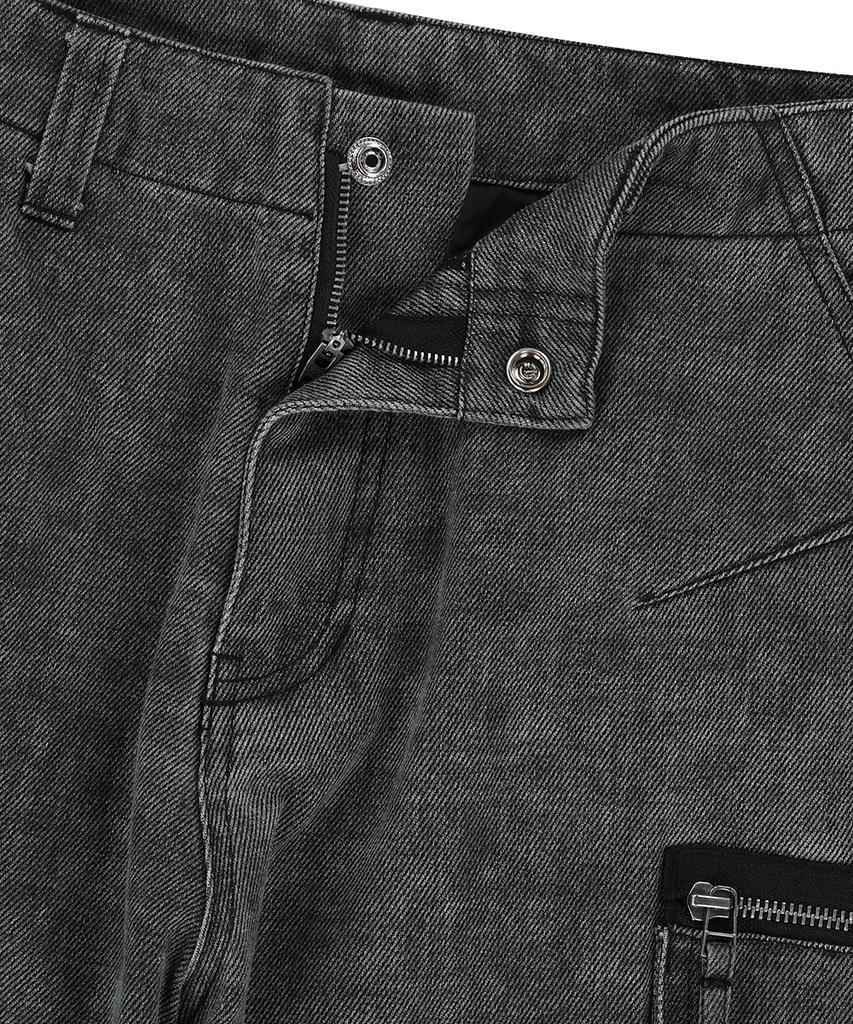 MAHAGRID Washed Utility Pant Charcoal(Mg2Fsmd121A)