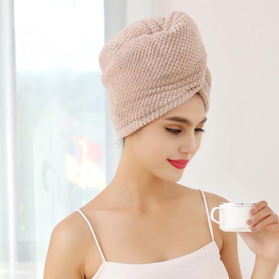 Dry Hair Cap High-Density Microfiber Fast Absorbing Soft Hair Towel Wrap Spiral Twist Non-Slip