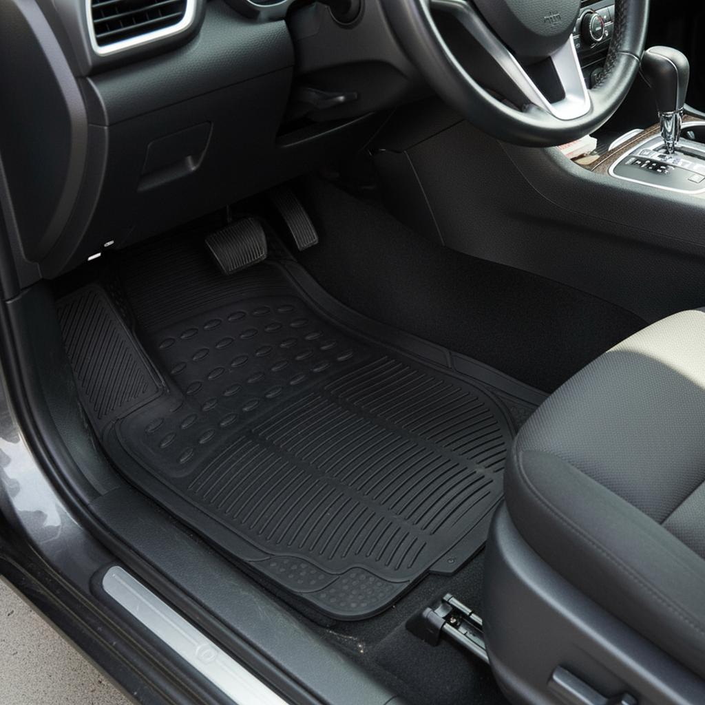 3 Pieces Deep Waterproof Car Mats Universal Trim-to Fit Automotive Floor Mats Heavy Duty Rubber Car Mats for Car SUV Truck Van
