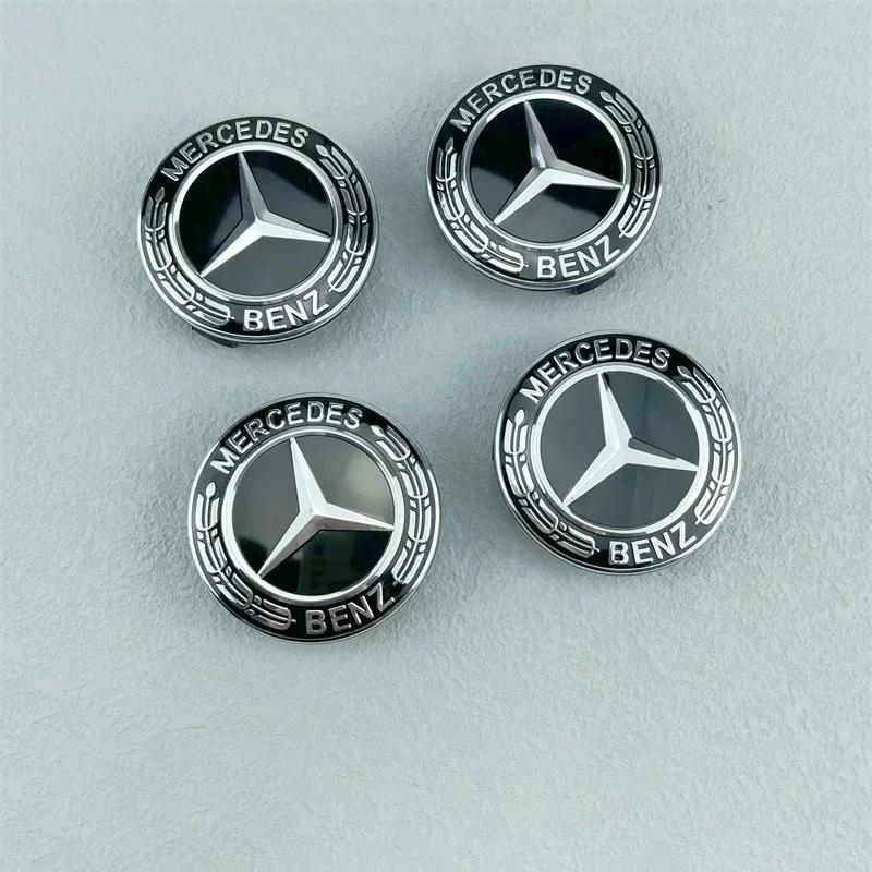 4pcs 75mm Black Car Wheel Center Caps Hub Caps For Mercedes Benz W176 W177 W204 W205 W212 W213 W206 X156 X253 W117 Accessories