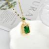 1PC Exquisite Fashion Emerald Perfume Bottle Necklace Earrings Ring 3 Piece Set Classic Banquet Wedding Jewelry Set Birthday Gift