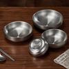 Industrial Retro Style Stainless Steel Double Layer Bowl for Rice, Soup, Outdoor, and Picnic
