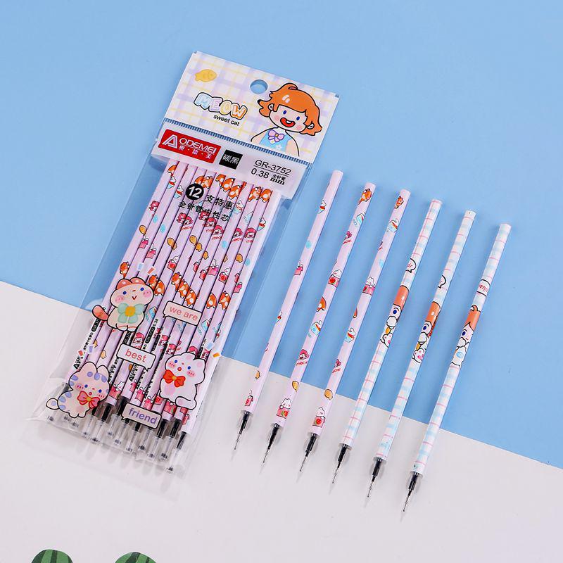 

12-Pack 0.5mm Black Pen Refills - Ideal for Students, Exams, and Office Use 1 Pack of 12 Refills