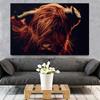 Large Amazing Portrait of Scottish Highland Cow Wall Pictures Canvas Painting Animal Posters Prints Living Room Home Decor