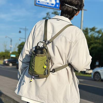 Single-shoulder Crossbody Bag, Large-capacity Water Cup Bag, Water Cup Pocket, Small Backpack On Both Shoulders