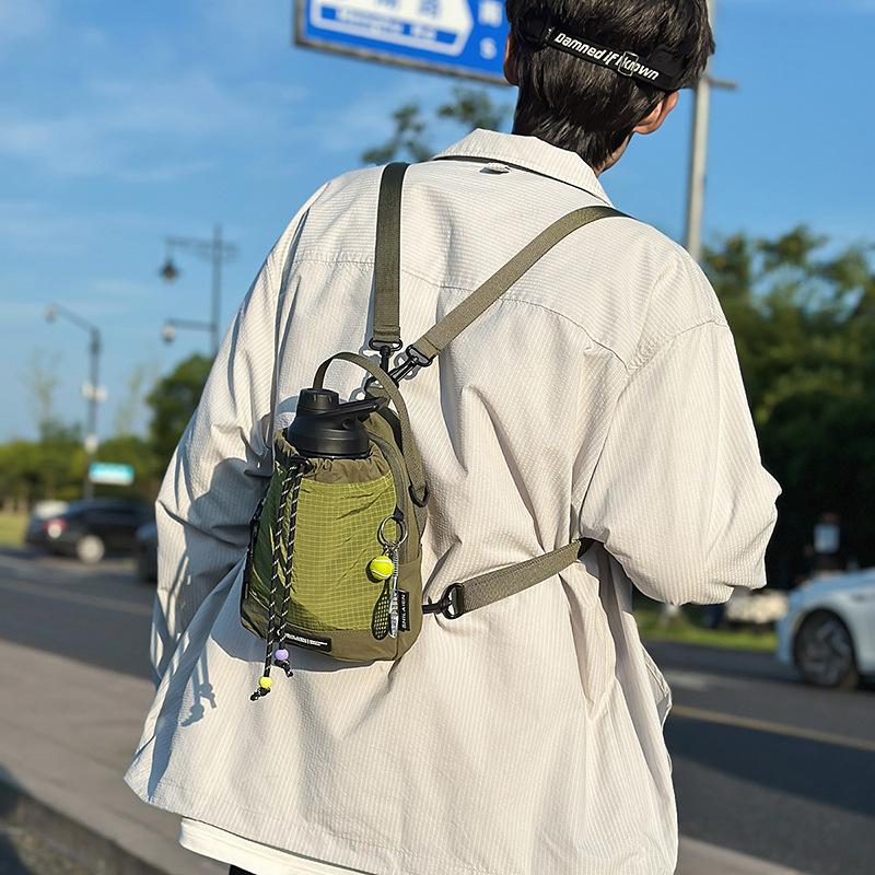 Borsa a tracolla monospalla, Borsa porta borraccia di grande capacità, Tasca per borraccia, Piccolo zaino a due spalle