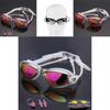 Gafas de Natación Premium Impermeables Y Antivaho Recubrimiento de Colores Espejo Pequeño Set de Competición Para Visión Cristalina