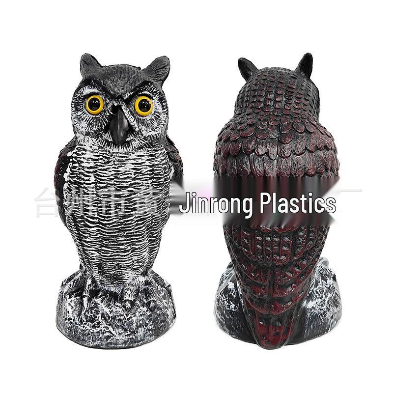 Cross-Border Owl: Outdoor Bird-Scaring, Rodent-Repelling Resin Ornament with Head Movement