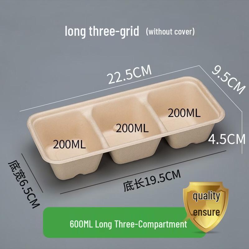 Ally Biodegradable 3-Compartment Pulp Meal Boxes