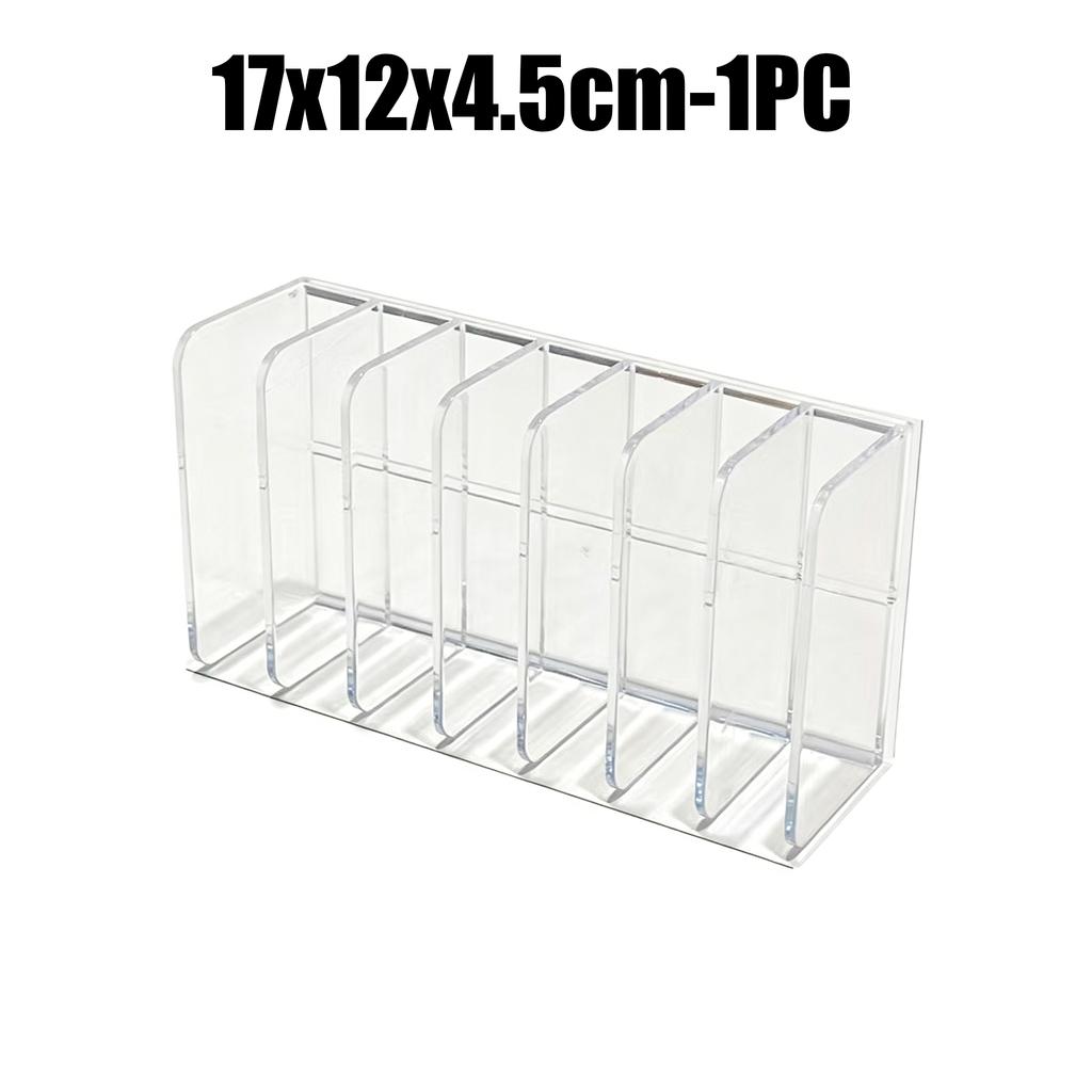 7-Slot Transparent Plastic Hand Cream Organizer Multi-Functional Makeup Holder for Home Office Bathroom Dressing Table Sorting