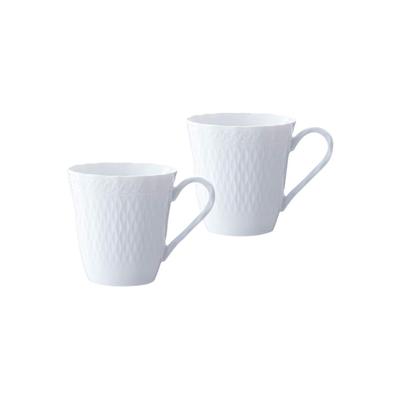 Noritake Hrnek Noritake 300cc Cher Blanc Vhodné do mikrovlnné trouby Vhodné do myčky na nádobí 2 kusy jemný porcelán (Párová sada) (Prémiová bílá) P94855/1655