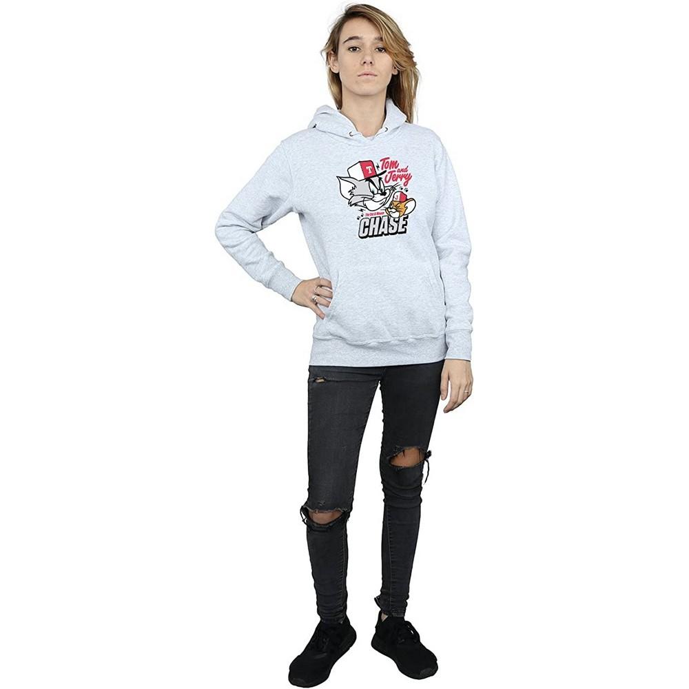 Tom and Jerry Womens/Ladies Cat & Mouse Chase Heather Hoodie