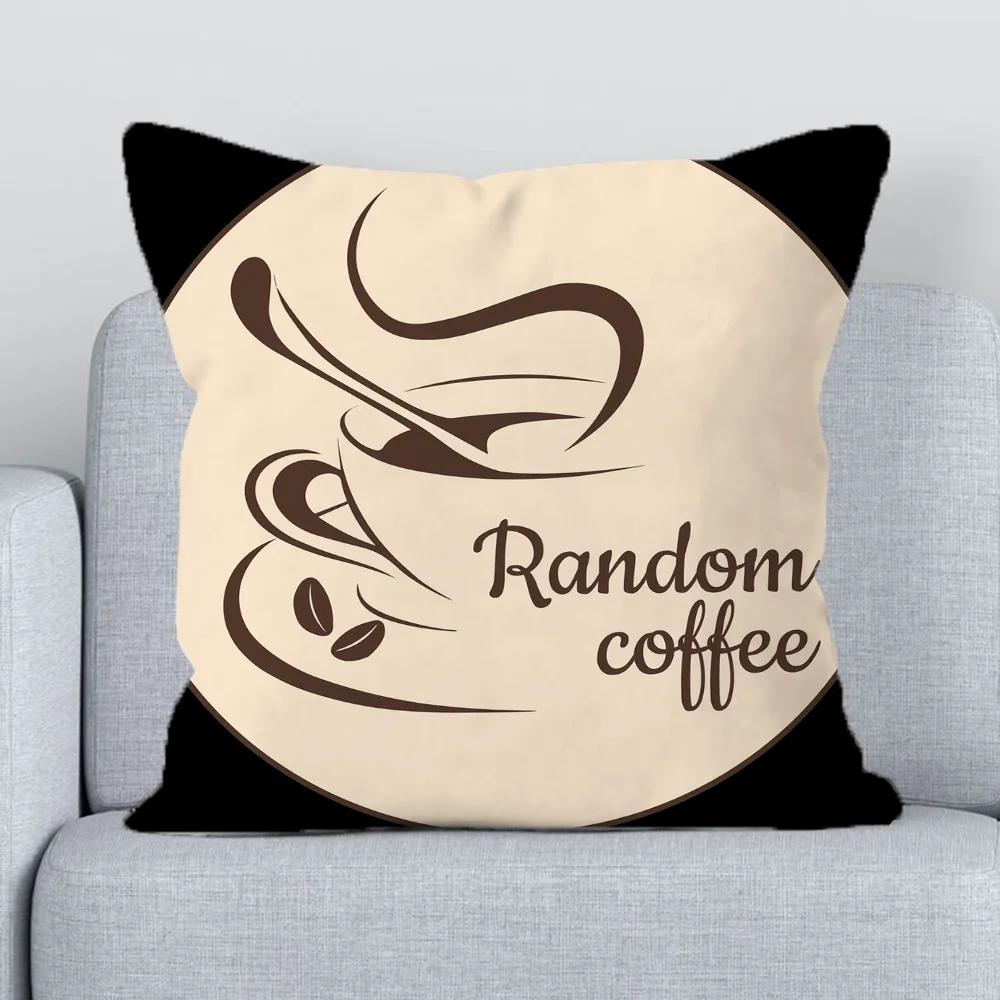 Coffee Time Covers for Bed Pillows Fall Decor Pillowcase Duplex Printing Cushion Cover  Short Plush Pillow Hugs Decorative
