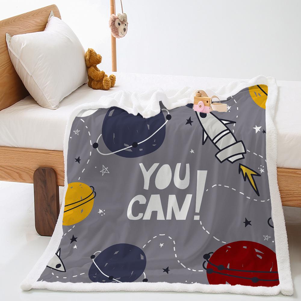 Space Space Print Thickened Lamb Wool Nap Blanket Blanket