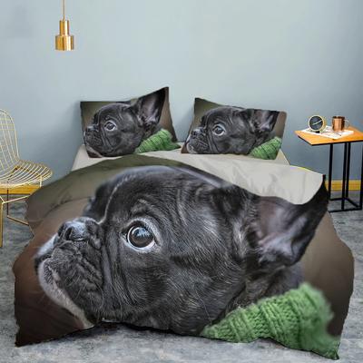 French Bulldog Printing Children Kids Bedding Sets Polyester Duvet Cover Pillowcase Queen King Size Cute Pet Puppy Quilt Cover