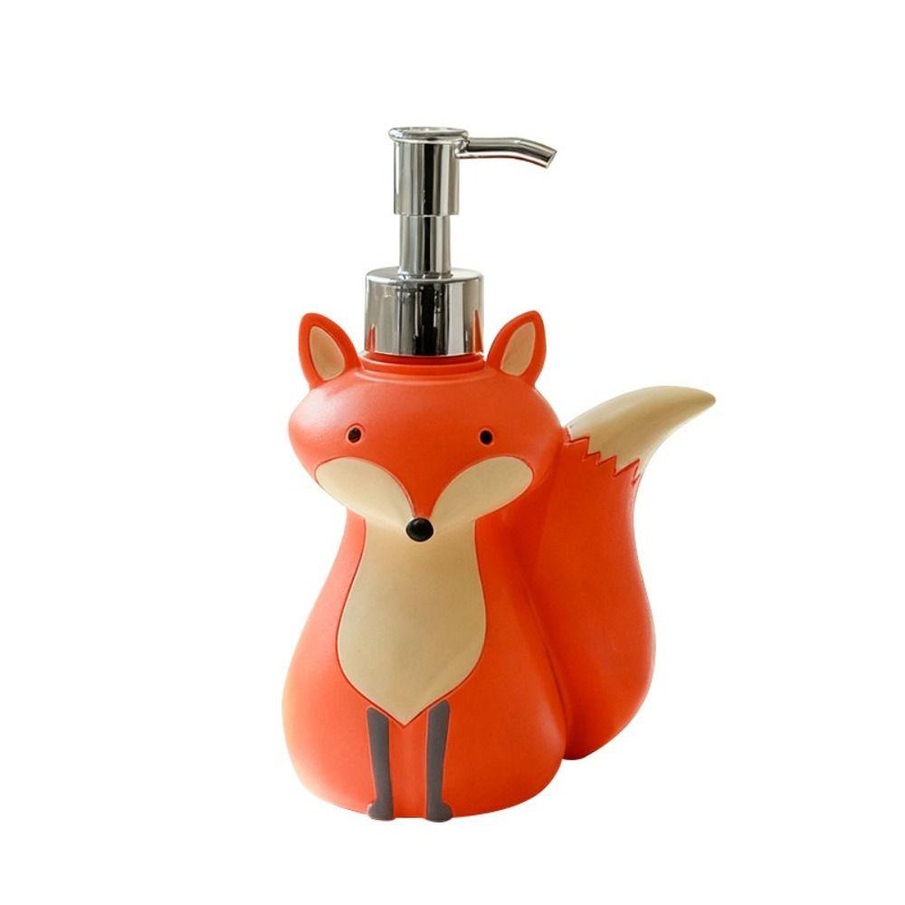 Resin Refillable Bottle Fox Shape Refillable Container Cute Soap Dispenser Bottle Bathroom