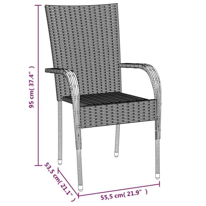 VidaXL Garden Dining Set 5 Pcs Grey Wicker, Outdoor Dining Set, Table and Chair of 3156676