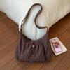 Retro Karomuster Plissee Wolken-Schultertaschen für Damen Große Kapazität Damen Umhängetasche Kordelzug Mehrere Taschen Tragetaschen