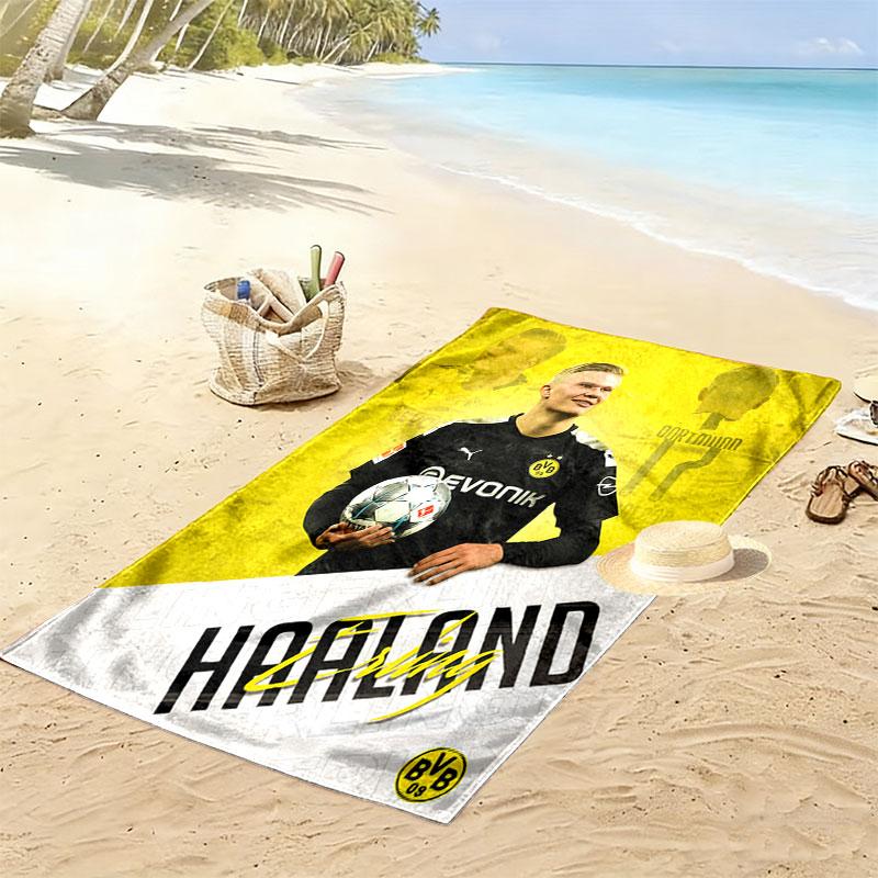 Erling Braut Haaland Print Beach Towel, Large Soft Quick Dry Towel for Beach Camping Swimming