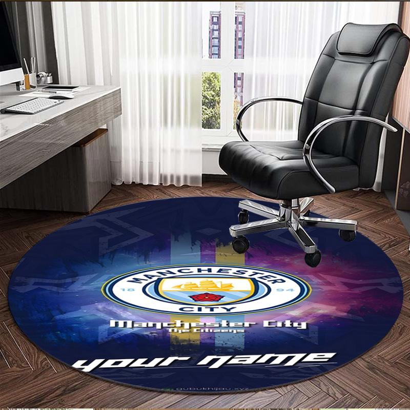 Manchester Football FC Print Round Rug, Washable Floor Carpet, For Entryway Dorm Laundry Room Office Study, Home Decor Birthday Christmas Gift