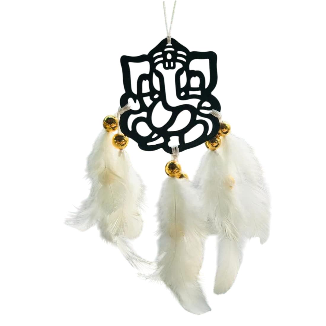 Ловец снов для автомобиля Ганеша, Dream Сatcher Black Ganesha (White),  Duli