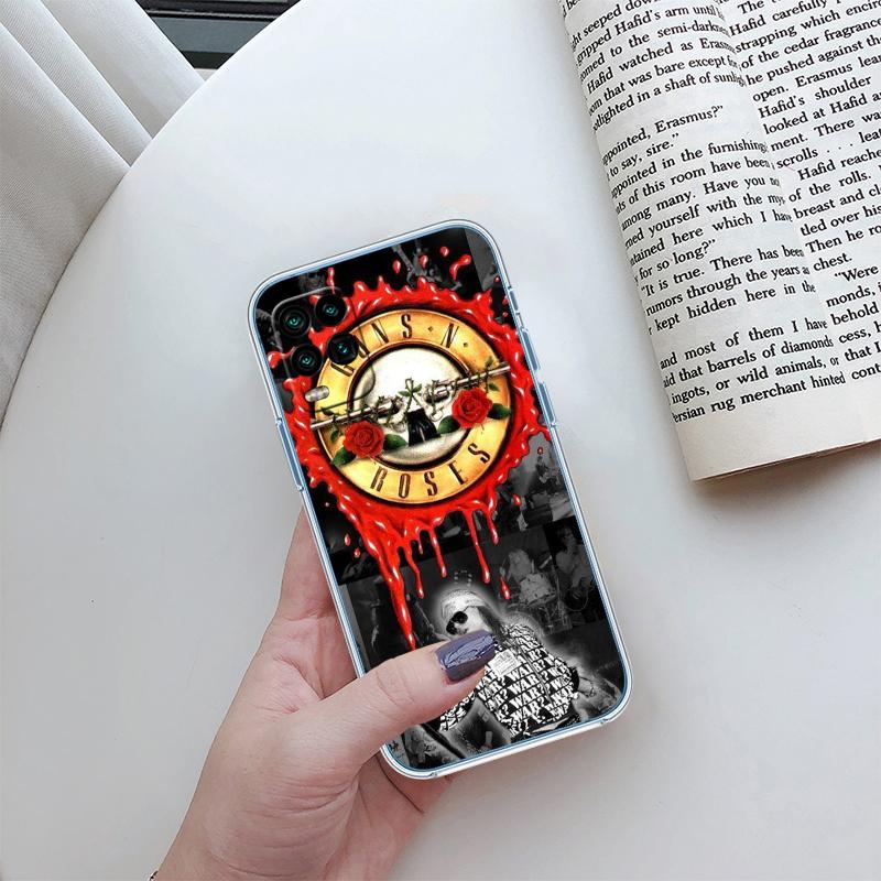 

BH24 G-guns R-roses Transparent Phone Case for Motorola Moto G7 G8 G9 G84 G85 G73 G24 G15 Z2 Play Power Plus Motorola Moto G15 Power