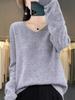 Women's Plus Size V-Neck Knit Sweater - Loose Fit, Autumn/Winter Top