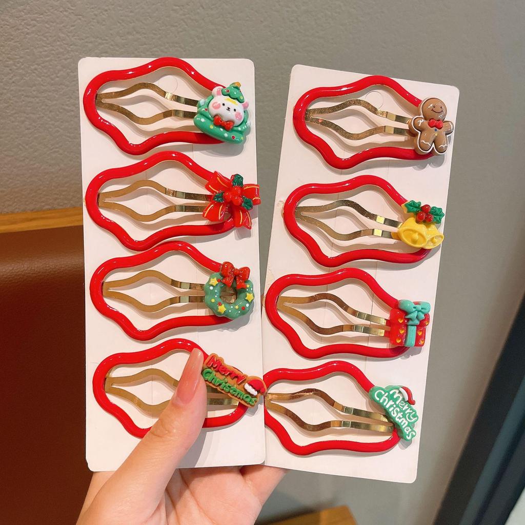 Jul Hårspännen Set: Söta tomte- och molnhårnålar för små flickor